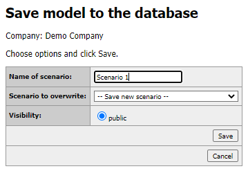 Save multiple scenarios